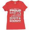 proud dad 3 Ladies Fitted T-Shirt