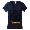 Strong Independent Motivated Capricorn Women's V-Neck T-Shirt