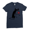 cat and wine Ladies Fitted T-Shirt