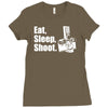 v6 eat sleep shoot Ladies Fitted T-Shirt