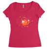 happy space fox   porky roebuck Women's Triblend Scoop T-shirt