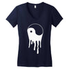 yang and yin dripping chinese symbol fashion geek samurai Women's V-Neck T-Shirt