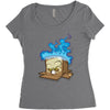 sticker box Women's Triblend Scoop T-shirt