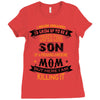 Super Cool Son Of A Freaking Awesome Mom Ladies Fitted T-Shirt