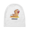 yoga pug exhale Baby Beanies