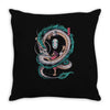 the girl and the dragon Throw Pillow