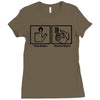 push button receive bacon t shirt funny awesome nerdy geeky humor tee Ladies Fitted T-Shirt