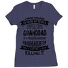 Super Cool Granddad Of A Freaking Awesome Granddaughter Ladies Fitted T-Shirt