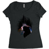 Mononoke Hime Siluet Women's Triblend Scoop T-shirt