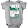 i wear emerald green for liver cancer awareness Baby Bodysuit