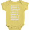 reindeer names Baby Onesie
