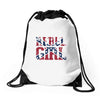 rebel girl Drawstring Bags