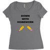 down with homework Women's Triblend Scoop T-shirt