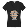 Braver Stronger Smarter Uterine Cancer Awareness Women's V-Neck T-Shirt