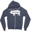 pig sausages funny Zipper Hoodie