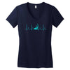 sailing heart beat Women's V-Neck T-Shirt