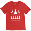 christmas scene reindeer funny V-Neck Tee