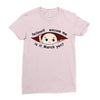 March Peeking Out Baby Boy Ladies Fitted T-Shirt