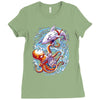 octopus vs shark Ladies Fitted T-Shirt
