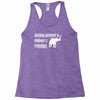 anything unrelated to elephants is irrelephant Racerback Tank