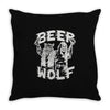 wolf beer Throw Pillow