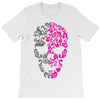 two coloured patterned skull   mens funny T-Shirt