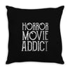 horror movie addict Throw Pillow