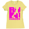 run harder gym workout Ladies Fitted T-Shirt