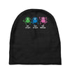 three monkeys talking nonsense Baby Beanies