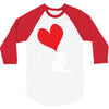 bird love heart animal graph note music party pop art gift 3/4 Sleeve Shirt