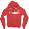 Fire White Zipper Hoodie