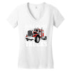 still plays with trucks family matching Women's V-Neck T-Shirt