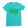 May The Vegan Force Be With You Ladies Fitted T-Shirt
