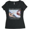 Michelangelo Creation of Adam Women's Triblend Scoop T-shirt