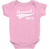 married since 2015   mens funny wedding marriage Baby Bodysuit