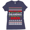 Santa Only Comes Once A Year Grandma Is Always Here To Cheer Ladies Fitted T-Shirt