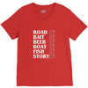 road bait beer boat fish story V-Neck Tee