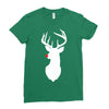 deer skull christmas Ladies Fitted T-Shirt