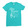 she wants the d black Ladies Fitted T-Shirt