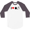 i love house music t shirt edm club wear rave electro party progressiv 3/4 Sleeve Shirt