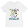 unicorns are born in february cute unicorn V-Neck Tee