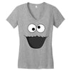 Cookie Monster Face Women's V-Neck T-Shirt