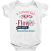 A January Girl Like A Flowers Baby Bodysuit