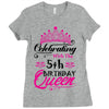 Celebrating With the 5th Birthday Queen Ladies Fitted T-Shirt