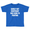 Surely Not Everybody Was Kung Fu Fighting Toddler T-shirt