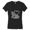 girls fish too only prettier Women's V-Neck T-Shirt