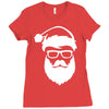 santa hipster Ladies Fitted T-Shirt