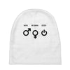 man woman geek symbols Baby Beanies