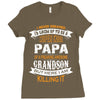 Super Cool Papa Of A Freaking Awesome Grandson Ladies Fitted T-Shirt