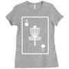 disc golf ace card target chains frisbee basket Ladies Fitted T-Shirt